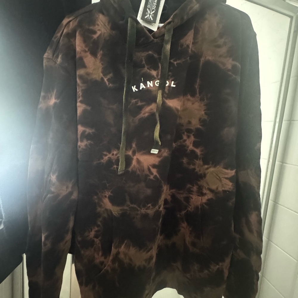 Kangol Men's Dark Brown Tie-Dye Hoodie